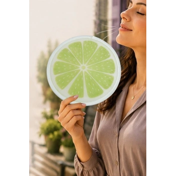 Limon Desenli Kore Yelpaze