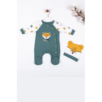 Little Fox Desenli % 100 Pamuk Erkek Bebek Tulumu