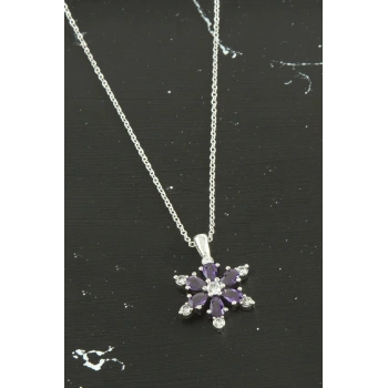 Lotus Zirkon Taşlı Trend Kolye