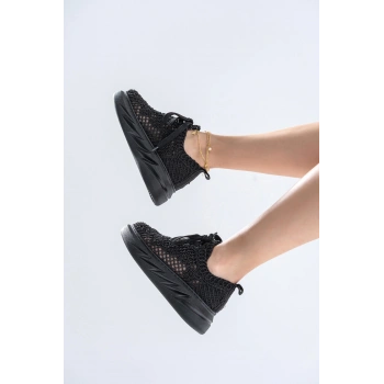 Lucas Siyah Örgü Spor Ayakkabı