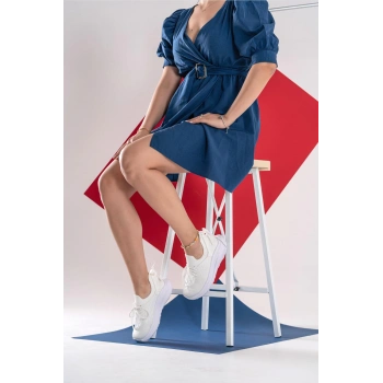 Magnolia Beyaz Triko Spor Ayakkabı