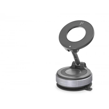 Magsafe Uyumlu Manyetik Vantuzlu 360° Döner Araç Içi Telefon Tutucu Metal - Siyah HDX8028