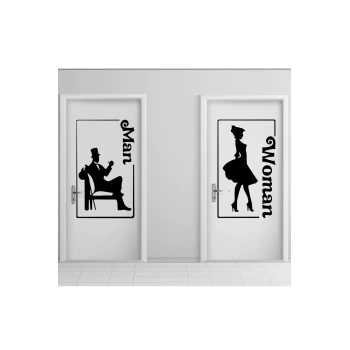 Man-women Tuvalet-wc Kapı Sticker