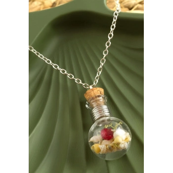 Mantar Tıpalı Fanus Canlı Kolye