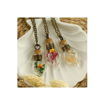 Mantar Tıpalı Fanus Canlı Kolye