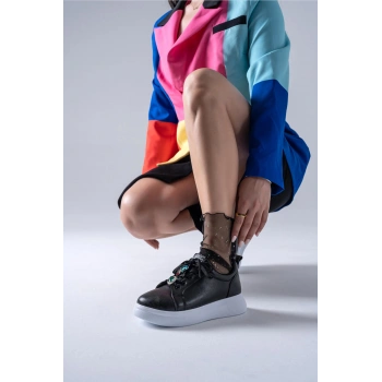 Margaret Siyah Taş Aksesuarlı Spor Ayakkabı