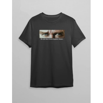 MARSiLYAN- 10 Kasım Unisex Atatürk Baskılı T-shirt - Siyah