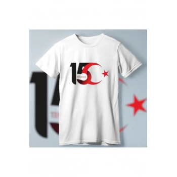 MARSiLYAN- 15 Temmuza Özel Tasarım Ay Yıldız Baskılı Tshirt