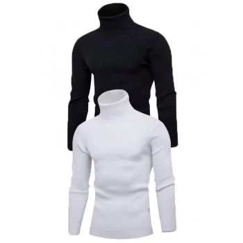 MARSiLYAN- 2 Adet Unisex Kaşkorse Boğazlı Full Likralı Fitilli Body Kazak