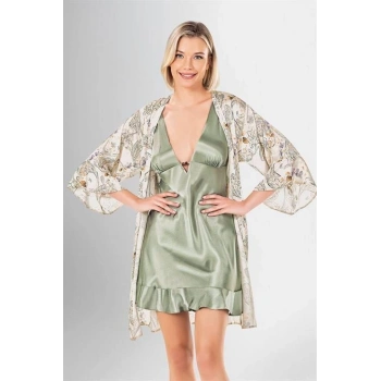 MARSiLYAN-  2 li Kısa Sabahlık Takımı Desenli