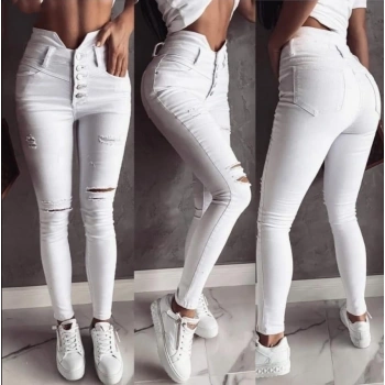 MARSiLYAN- 5 Düğmeli V Detay Bel Yırtık Kot