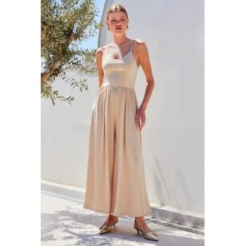 MARSiLYAN- 7029 Bol Paça Askılı Tulum