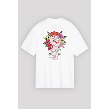 MARSiLYAN- 8 Mart Dünya Kadınlar Günü İçin Özel Baskılı T-shirt - Beyaz