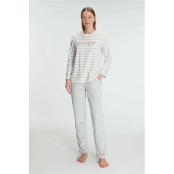 MARSiLYAN- Anıl 11256 Kadın Pamuklu Uzun Kollu Pijama Takımı