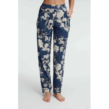 MARSiLYAN- Anıl 9130 günlük ev giyimi Kadın viskon Çiçek Desenli yazlık örme normal bel Pijama Altı
