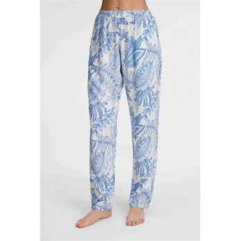 MARSiLYAN- Anıl 9143 Günlük Ev Giyimi Kadın Viskon Çiçek Desenli Yazlık örme Normal Bel Pijama Altı
