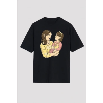 MARSiLYAN- Anneler Gününe Özel Tasarım Anne Kız Baskılı Tshirt