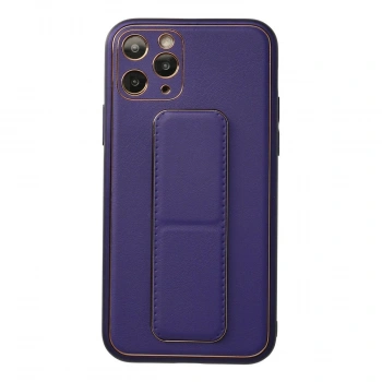 MARSİLYAN™- Apple İphone 11 Pro Kılıf Coco Deri Standlı Kapak - Mor
