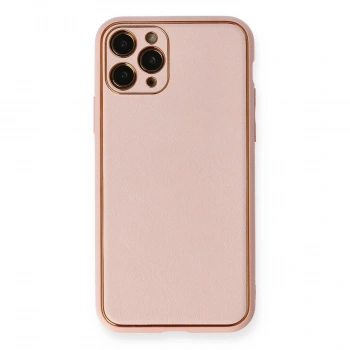 MARSİLYAN™- Apple İphone 11 Pro Max Kılıf Coco Deri Silikon Kapak - Pembe