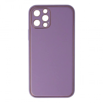 MARSİLYAN™- Apple İphone 12 Pro Kılıf Coco Deri Silikon Kapak - Lila