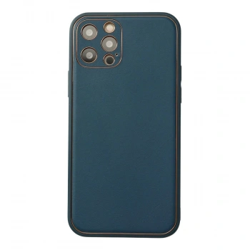 MARSİLYAN™- Apple İphone 12 Pro Max Kılıf Coco Deri Silikon Kapak - Mavi
