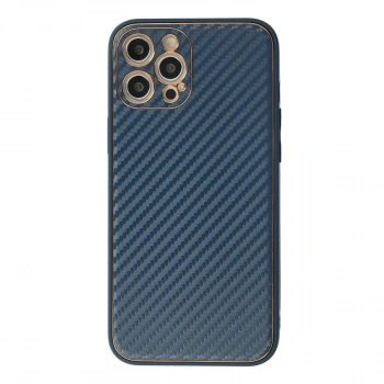 MARSİLYAN™- Apple İphone 12 Pro Max Kılıf Coco Karbon Silikon - Mavi
