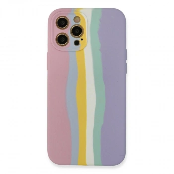 MARSİLYAN™- Apple İphone 12 Pro Max Kılıf Ebruli Lansman Silikon - Pembe-lila