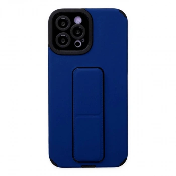 MARSİLYAN™- Apple İphone 12 Pro Max Kılıf Mega Standlı Silikon - Mavi