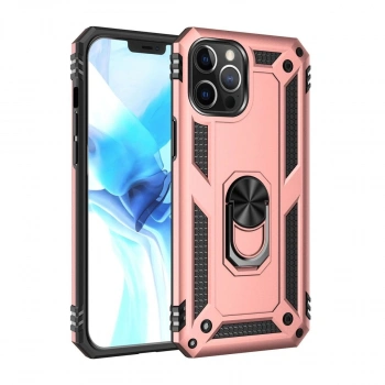 MARSİLYAN™- Apple İphone 12 Pro Max Kılıf Sofya Yüzüklü Silikon Kapak - Rose