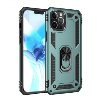 MARSİLYAN™- Apple İphone 12 Pro Max Kılıf Sofya Yüzüklü Silikon Kapak - Yeşil
