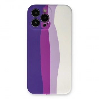 MARSİLYAN™- Apple İphone 13 Pro Kılıf Ebruli Lansman Silikon - Mor-beyaz