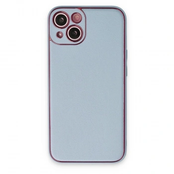MARSİLYAN™- Apple İphone 14 Plus Kılıf Coco Deri Silikon Kapak - Sky Blue