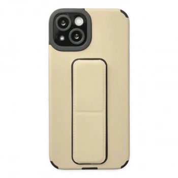 MARSİLYAN™- Apple İphone 14 Plus Kılıf Mega Standlı Silikon - Gold