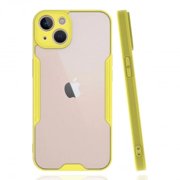 MARSİLYAN™- Apple İphone 14 Plus Kılıf Platin Silikon - Sarı