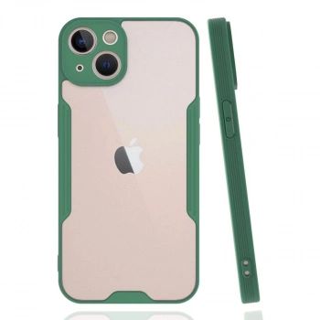 MARSİLYAN™- Apple İphone 14 Plus Kılıf Platin Silikon - Yeşil