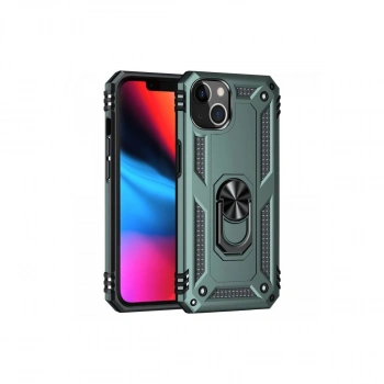 MARSİLYAN™- Apple İphone 14 Plus Kılıf Sofya Yüzüklü Silikon Kapak - Yeşil