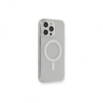 MARSİLYAN™- Apple İphone 14 Pro Kılıf Matte Şeffaf Magneticsafe - Şeffaf