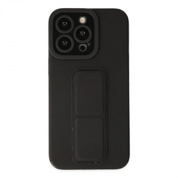 MARSİLYAN™- Apple İphone 14 Pro Kılıf Mega Standlı Silikon - Siyah