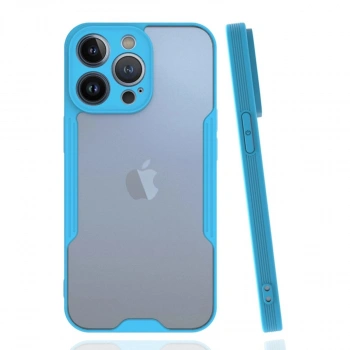 MARSİLYAN™- Apple İphone 14 Pro Max Kılıf Platin Silikon - Mavi