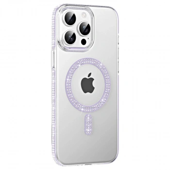 MARSİLYAN™-  Apple İphone 14 Pro Max Move Taşlı Magsafe Kapak - Lila