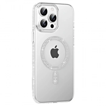 MARSİLYAN™-  Apple İphone 14 Pro Max Move Taşlı Magsafe Kapak - Natural Grey