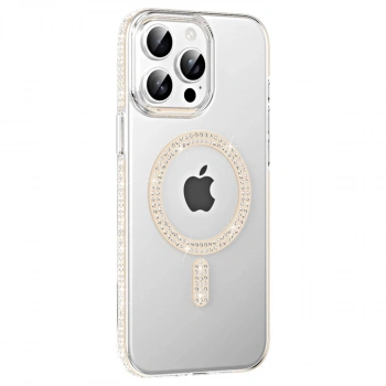 MARSİLYAN™-  Apple İphone 14 Pro Max Move Taşlı Magsafe Kapak - Pembe