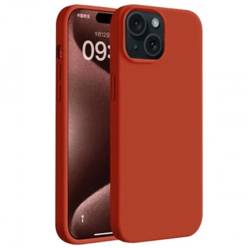 MARSİLYAN™- Apple İphone 15 Plus Kılıf First Silikon - Kırmızı