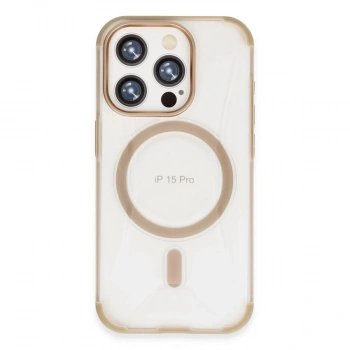 MARSİLYAN™-  Apple İphone 15 Pro Hilton Magsafe Kapak - Gold