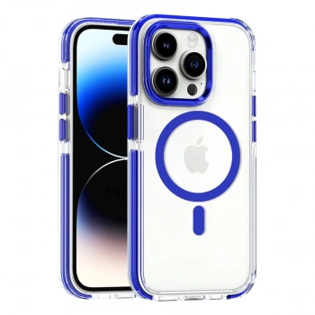 MARSİLYAN™-  Apple İphone 15 Pro Max Bella Magsafe Kapak - Mavi