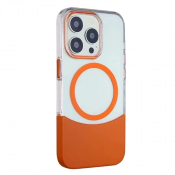 MARSİLYAN™-  Apple İphone 15 Pro Pc Suit Magsafe Kapak - Turuncu