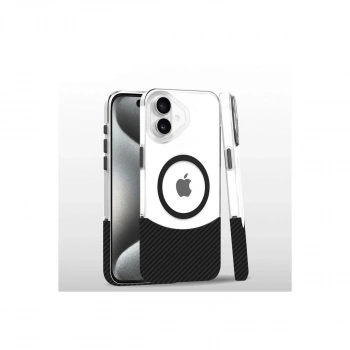 MARSİLYAN™-  Apple İphone 16 Carbon Puzzle Magsafe Kapak - Siyah-2