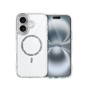 MARSİLYAN™- Apple İphone 16 Plus Live Diamond Magsafe Kapak - Şeffaf