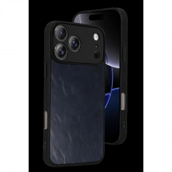 MARSİLYAN™- Apple İphone 17 Pro Aras Deri Kapak - Lacivert