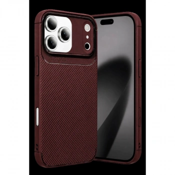 MARSİLYAN™- Apple İphone 17 Pro Max Auto Focus Karbon Kapak - Bordo